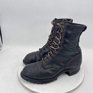 Santa Rosa Brand Men Size 7 Brown Leather Lace Up Steel Toe Vibram Sole Boot